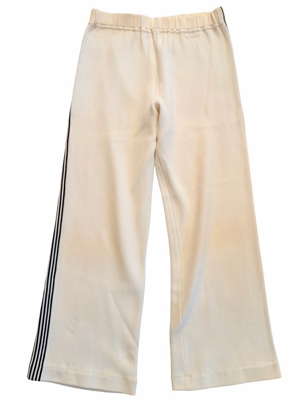 St. John Sport Cream Knit Pants Petite P 26” Inseam Pull On Straight Leg